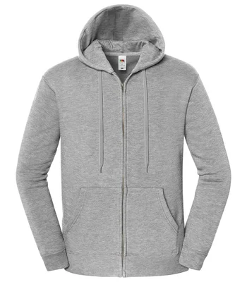 Fruit of the Loom Fruit of the Loom Iconic Premium Hooded Sweat Jacket in Athletic Heather
