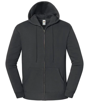 Fruit of the Loom Fruit of the Loom Iconic Premium Hooded Sweat Jacket in Light Graphite