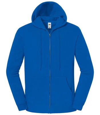 Fruit of the Loom Fruit of the Loom Iconic Premium Hooded Sweat Jacket in Royal Blue