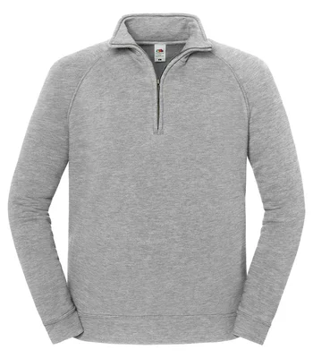 Fruit of the Loom Fruit of the Loom Iconic Premium Zip Neck Sweatshirt in Athletic Heather