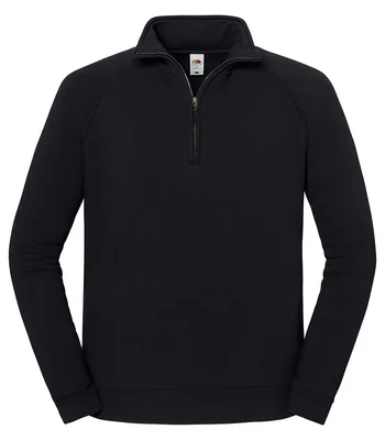 Fruit of the Loom Fruit of the Loom Iconic Premium Zip Neck Sweatshirt in Black