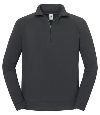 Fruit of the Loom Fruit of the Loom Iconic Premium Zip Neck Sweatshirt in Light Graphite