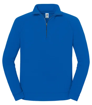 Fruit of the Loom Fruit of the Loom Iconic Premium Zip Neck Sweatshirt in Royal Blue