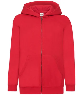 Fruit of the Loom Fruit of the Loom Kids Classic Zip Hooded Sweatshirt in RED