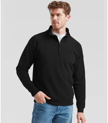 Fruit of the Loom Fruit of the Loom Classic Zip Neck Sweatshirt in BLK