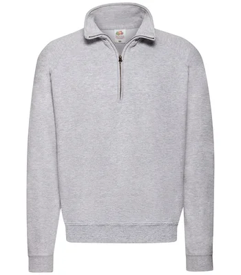 Fruit of the Loom Fruit of the Loom Classic Zip Neck Sweatshirt in HEA