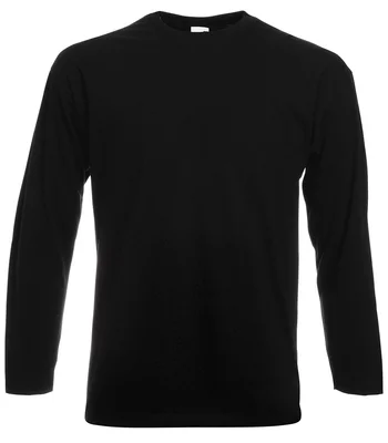 Fruit of the Loom Fruit of the Loom Long Sleeve Value T-Shirt in BLK