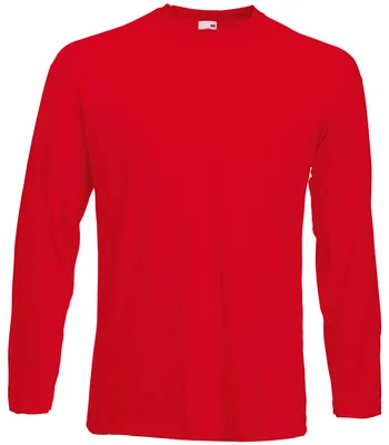 Fruit of the Loom Fruit of the Loom Long Sleeve Value T-Shirt in RED