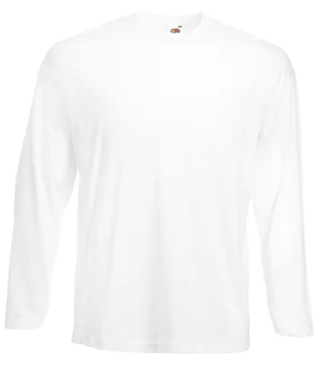 Fruit of the Loom Fruit of the Loom Long Sleeve Value T-Shirt in WHI
