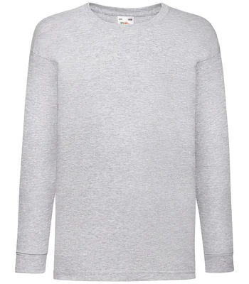 Fruit of the Loom Fruit of the Loom Kids Long Sleeve Value T-Shirt in HEA