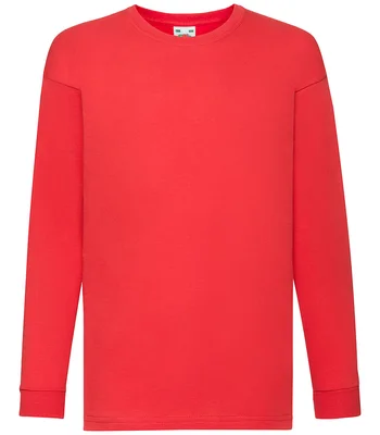 Fruit of the Loom Fruit of the Loom Kids Long Sleeve Value T-Shirt in RED