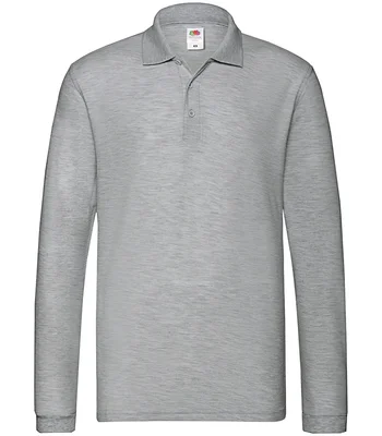 Fruit of the Loom Fruit of the Loom Premium Long Sleeve Cotton Piqué Polo Shirt in AHE