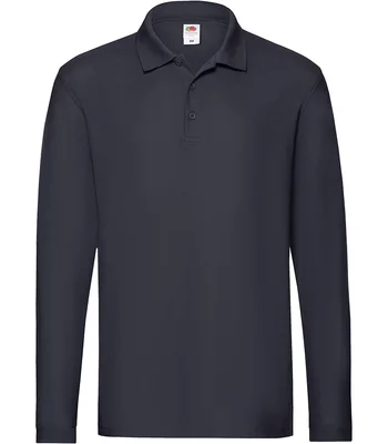Fruit of the Loom Fruit of the Loom Premium Long Sleeve Cotton Piqué Polo Shirt in DNA