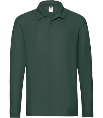 Fruit of the Loom Fruit of the Loom Premium Long Sleeve Cotton Piqué Polo Shirt in FOR