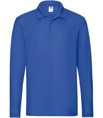 Fruit of the Loom Fruit of the Loom Premium Long Sleeve Cotton Piqué Polo Shirt in ROY