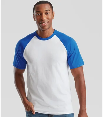 Fruit of the Loom Fruit of the Loom Contrast Baseball T-Shirt in WH/RY