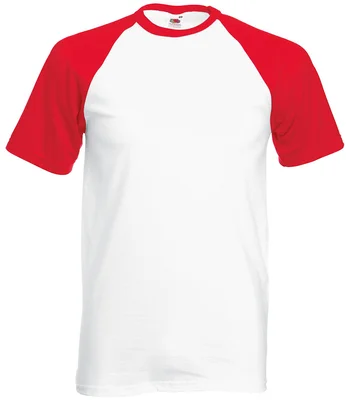 Fruit of the Loom Fruit of the Loom Contrast Baseball T-Shirt in WH/BK
