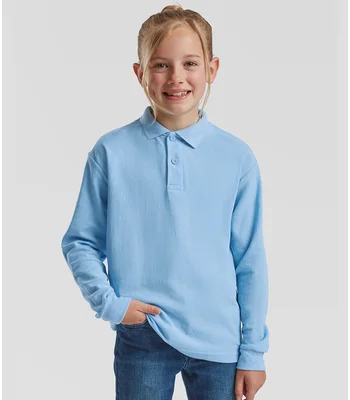 Fruit of the Loom Fruit of the Loom Kids Long Sleeve Poly/Cotton Piqué Polo Shirt in ROY