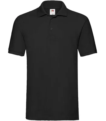 Fruit of the Loom Fruit of the Loom Premium Cotton Piqué Polo Shirt in BLK