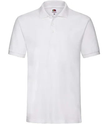Fruit of the Loom Fruit of the Loom Premium Cotton Piqué Polo Shirt in WHI