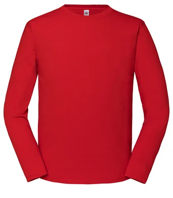 Fruit of the Loom Fruit Loom Iconic 195 Long Sleeve T-Shirt in RED
