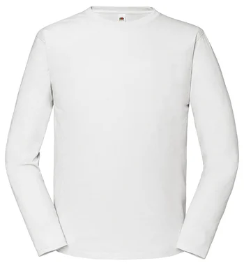 Fruit of the Loom Fruit Loom Iconic 195 Long Sleeve T-Shirt in WHI