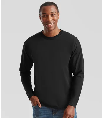 Fruit of the Loom Fruit of the Loom Original Long Sleeve T-Shirt in BLK