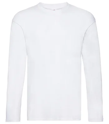 Fruit of the Loom Fruit of the Loom Original Long Sleeve T-Shirt in WHI