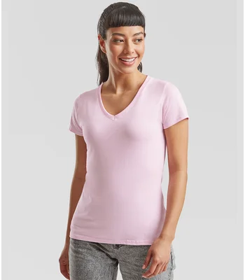 Fruit of the Loom Fruit of the Loom Lady Fit Value V Neck T-Shirt in DNA