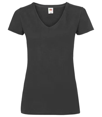 Fruit of the Loom Fruit of the Loom Lady Fit Value V Neck T-Shirt in BLK