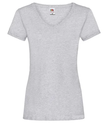Fruit of the Loom Fruit of the Loom Lady Fit Value V Neck T-Shirt in HEA