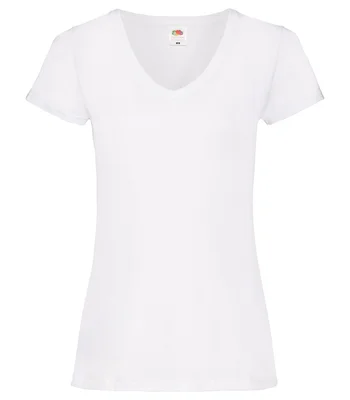 Fruit of the Loom Fruit of the Loom Lady Fit Value V Neck T-Shirt in WHI
