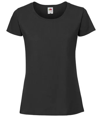 Fruit of the Loom Fruit of the Loom Ladies Iconic 195 T-Shirt in BLK