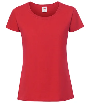 Fruit of the Loom Fruit of the Loom Ladies Iconic 195 T-Shirt in RED