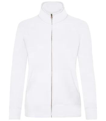 Fruit of the Loom Fruit of the Loom Premium Lady Fit Sweat Jacket in WHI