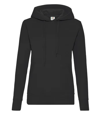 Fruit of the Loom Fruit of the Loom Classic Lady Fit Hooded Sweatshirt in BLK