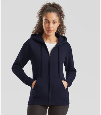 Fruit of the Loom Fruit of the Loom Premium Lady Fit Zip Hooded Jacket in BLK