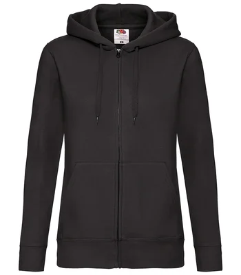 Fruit of the Loom Fruit of the Loom Premium Lady Fit Zip Hooded Jacket in BLK