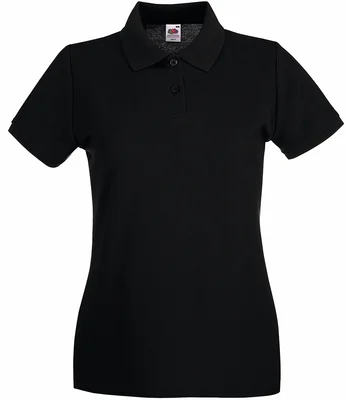 Fruit of the Loom Fruit of the Loom Lady-Fit Premium Cotton Piqué Polo Shirt in BLK