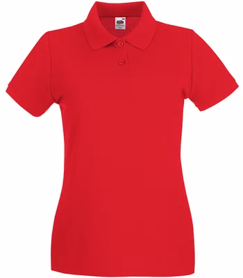 Fruit of the Loom Fruit of the Loom Lady-Fit Premium Cotton Piqué Polo Shirt in RED