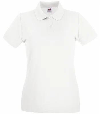 Fruit of the Loom Fruit of the Loom Lady-Fit Premium Cotton Piqué Polo Shirt in WHI