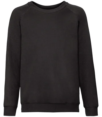 Fruit of the Loom Fruit of the Loom Kids Classic Raglan Sweatshirt in BLK
