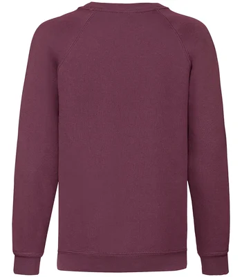 Fruit of the Loom Fruit of the Loom Kids Classic Raglan Sweatshirt in BUR