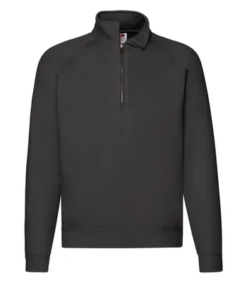 Fruit of the Loom Fruit of the Loom Premium Zip Neck Sweatshirt in BLK