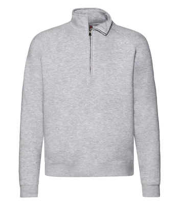 Fruit of the Loom Fruit of the Loom Premium Zip Neck Sweatshirt in HEA