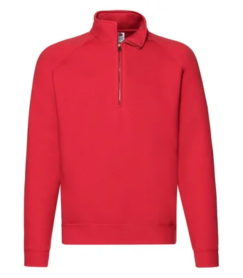 Fruit of the Loom Fruit of the Loom Premium Zip Neck Sweatshirt in RED