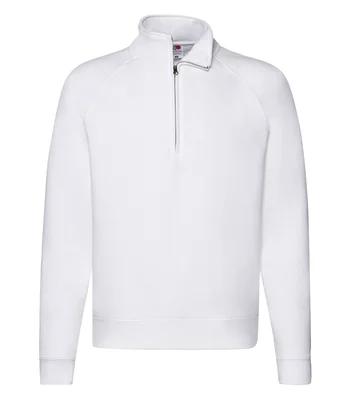 Fruit of the Loom Fruit of the Loom Premium Zip Neck Sweatshirt in WHI