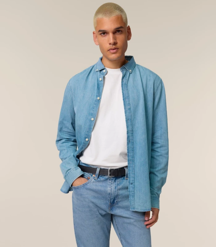 Stanley/Stella Stanley/Stella Stanley Denim Shirt STWM967 in Mid Wash