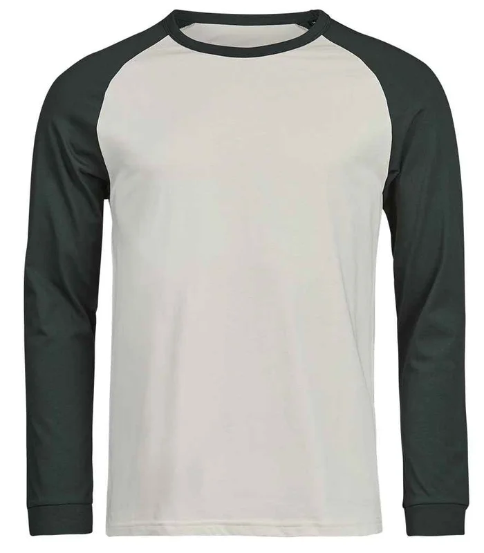 Tee Jays Tee Jays Unlabeled Baseball T-Shirt in Cement/Dark Green