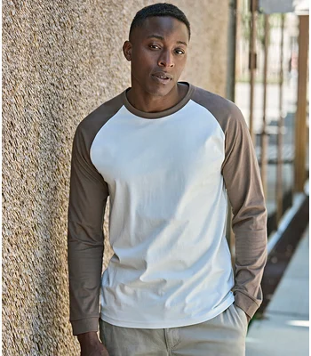 Tee Jays Tee Jays Unlabeled Baseball T-Shirt in White/Black